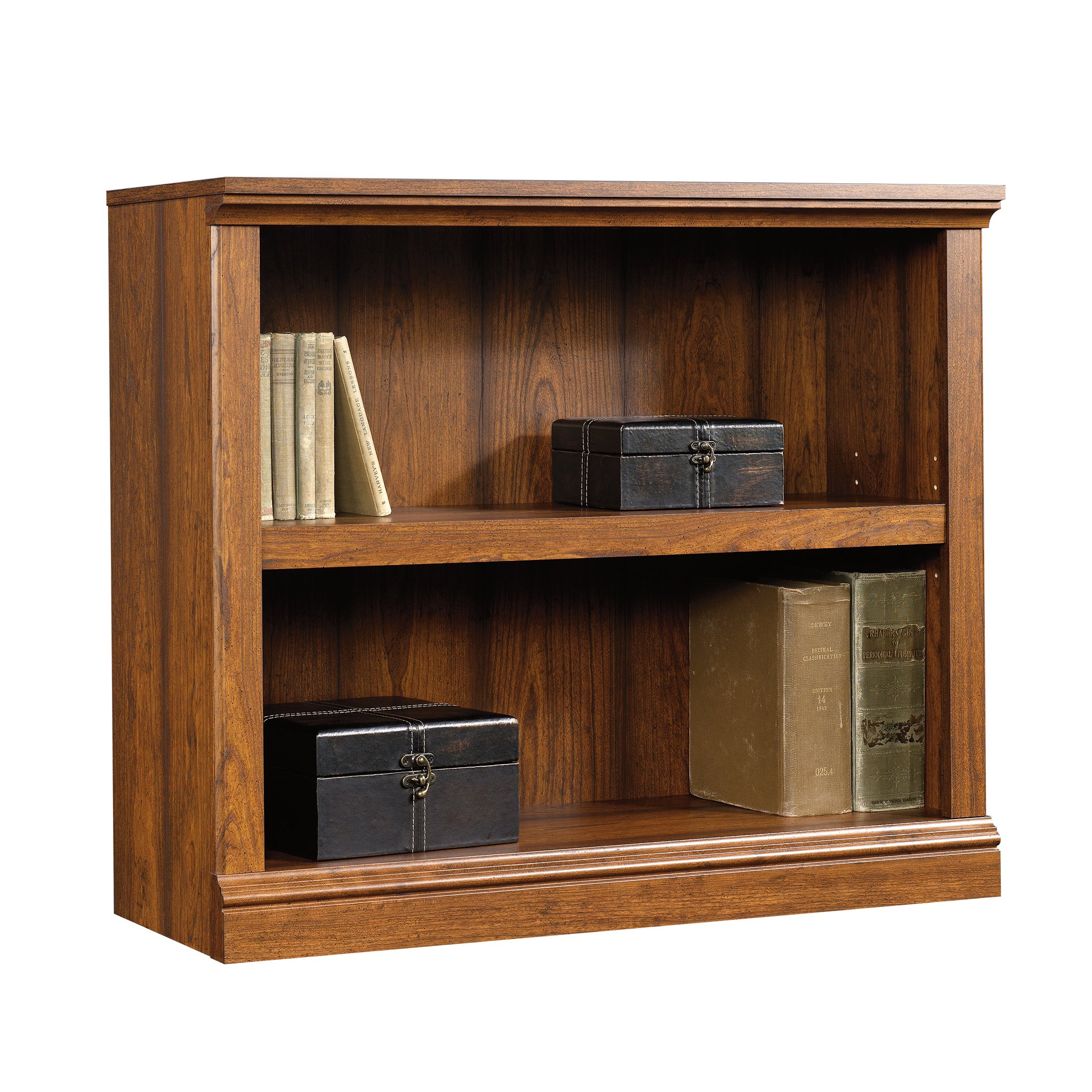 Sauder 2-Shelf Bookcase in Washington Cherry Finish - Stylish Wooden Bookshelf for Home Office, Living Room & Bedroom Storage