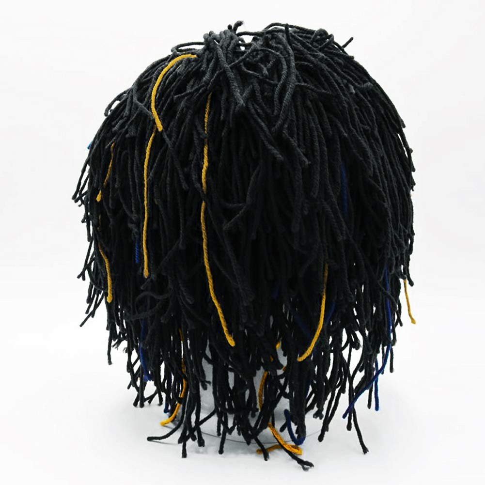 Jamaican Rasta Beanie Hat with Dreadlocks - Funny Knitted Wig Beard Hat for Men & Women - Perfect for Halloween, Christmas & Costume Parties