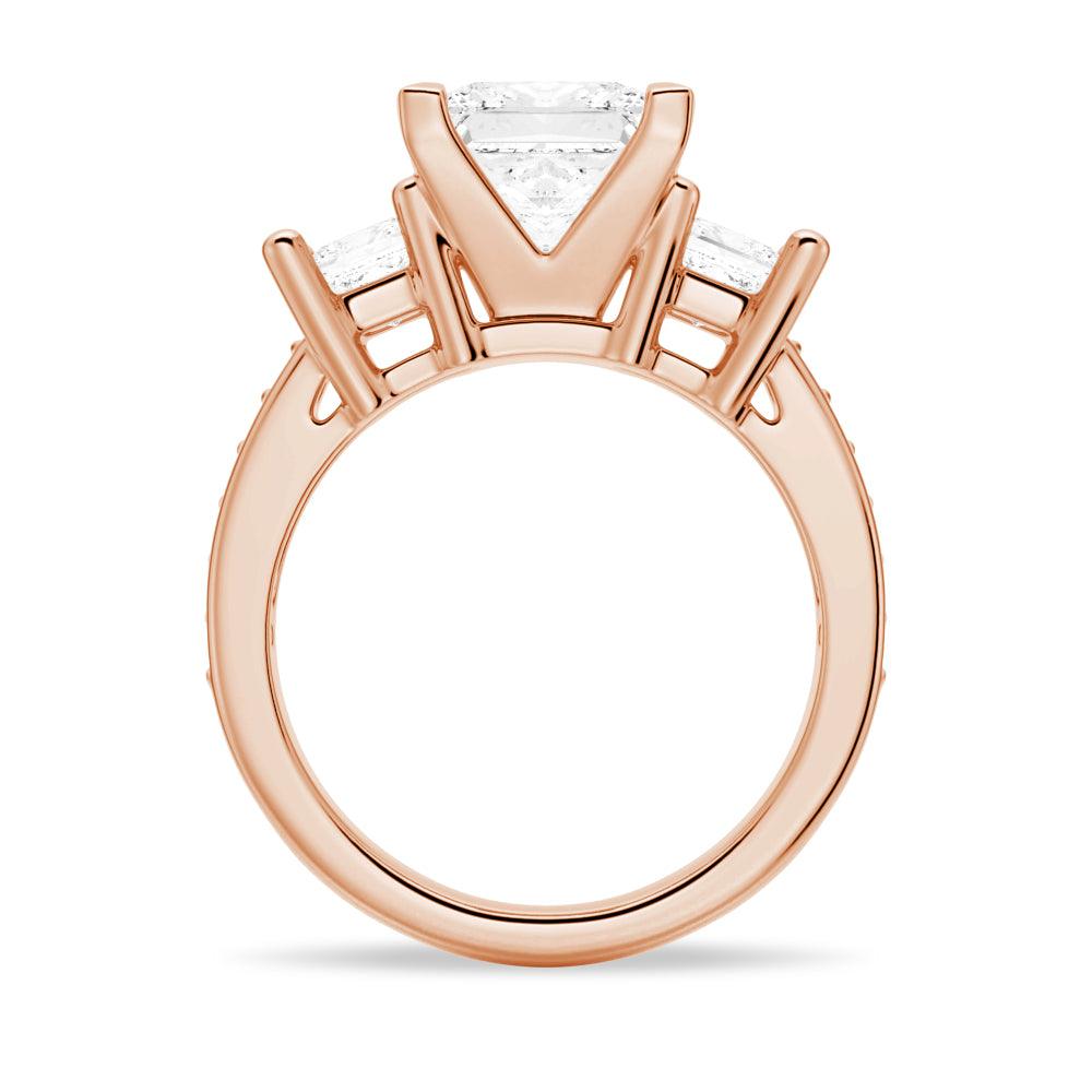 Princess Cut Three Stone Moissanite Engagement Ring - Vintage Style Wedding Band for Women, Perfect for Proposals, Anniversaries & Special Occasions