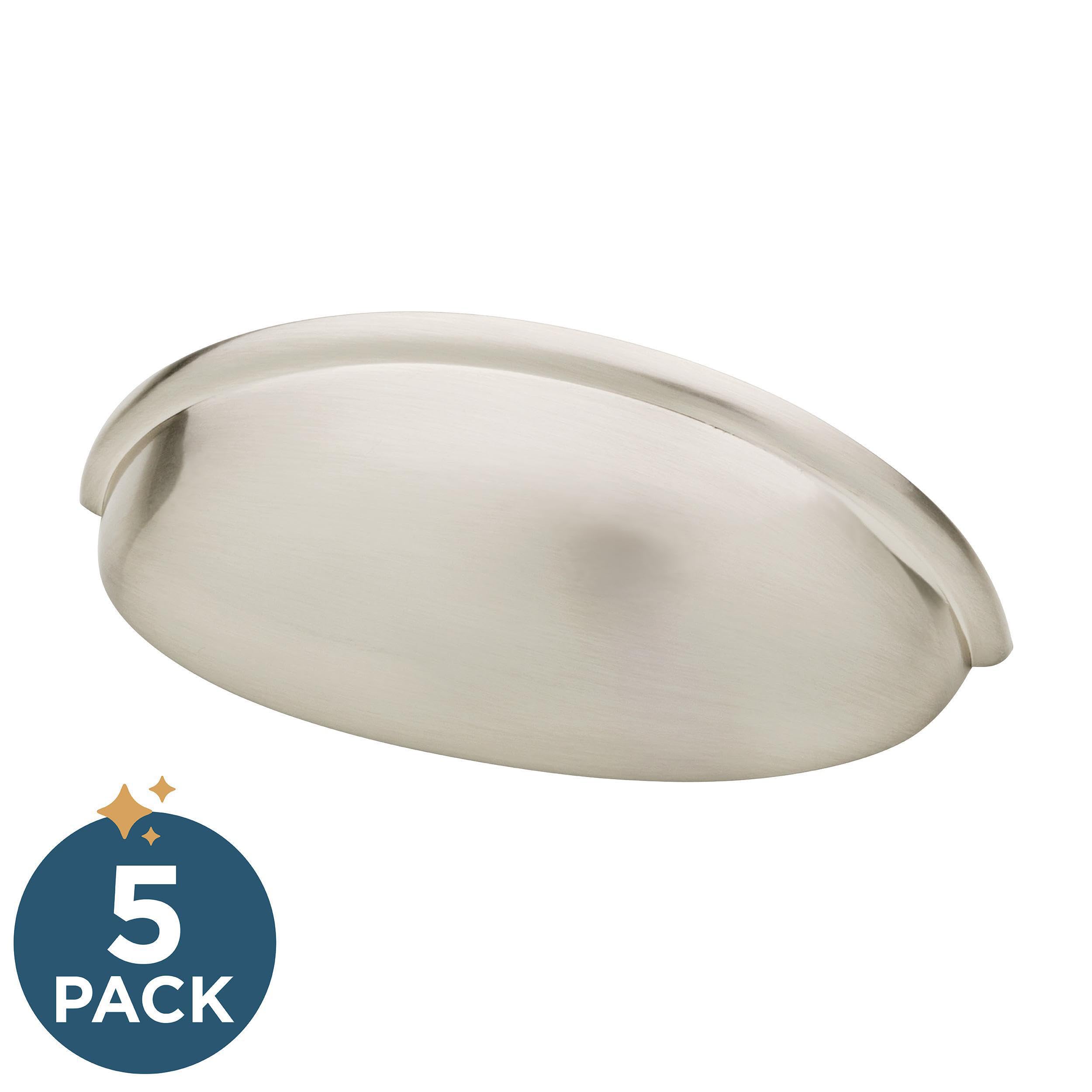 Franklin Brass Contemporary Cup Cabinet Handles 25-Pack - 3 Inch Hole Center Satin Nickel Kitchen Drawer Pulls for Dresser & Furniture Hardware P34702-SN-B - Perfect for Modern Kitchens, Bathrooms & Office Cabinets