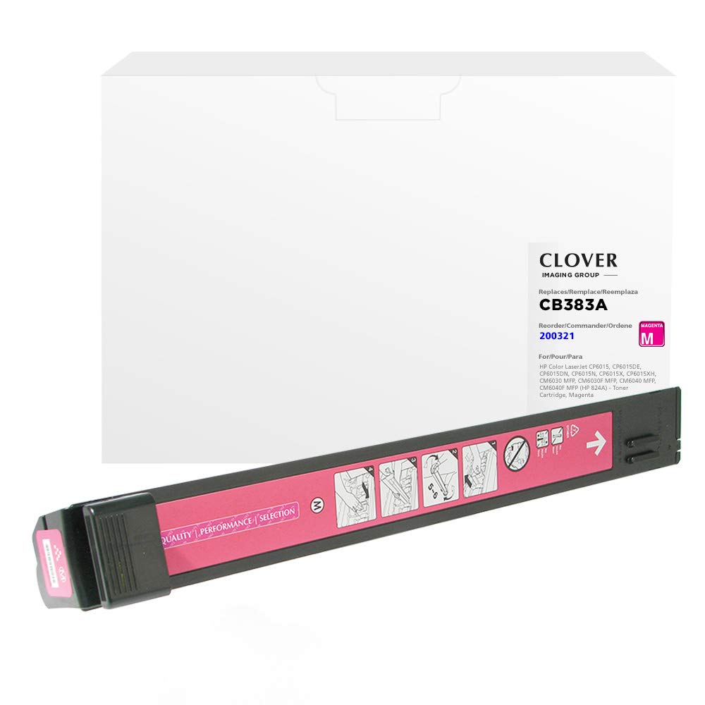 High-Quality Clover Remanufactured Magenta Toner Cartridge Replacement for HP CB383A (HP 824A) | Compatible with HP Printers | Perfect for Home & Office Printing