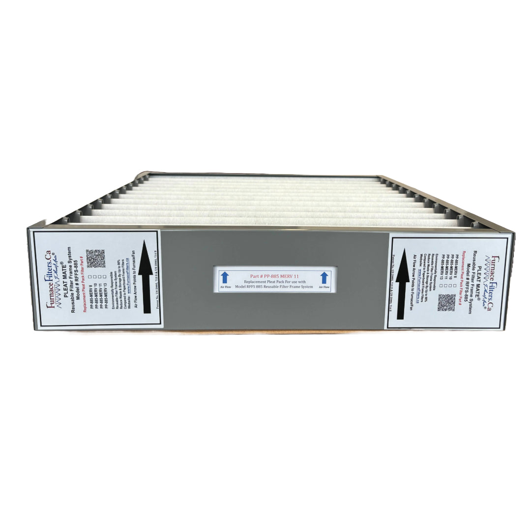 Clean Comfort AMP 11 2020 45 Reusable Air Filter Frame Kit - 20x20x4.5 MERV 11 with Lifetime Frame (Model RFFS 885) & 3 Replacement Filters (Part PP 885) | Perfect for HVAC Systems, Furnaces, and Air Purifiers | Made by FurnaceFilters.Ca