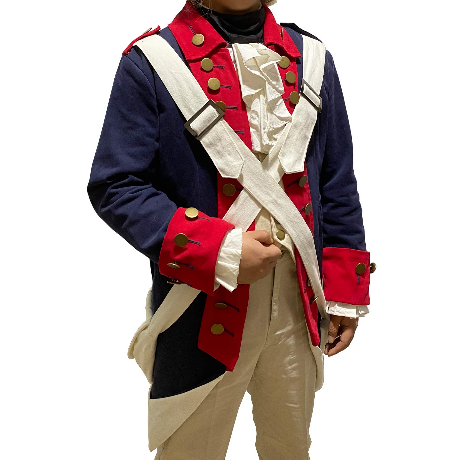 Ucosbros Revolutionary War Uniform - Continental Army Historical Costume for Men, Halloween & Reenactment - Authentic 18th Century Military Outfit