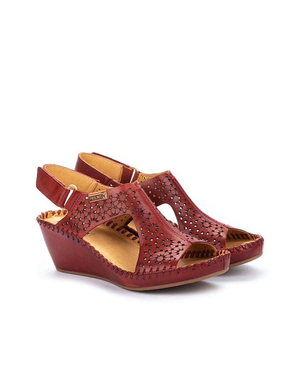PIKOLINOS Women's Leather Wedge Sandals - Comfortable Margarita Style for Summer | Beach, Vacation & Casual Outings