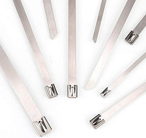 SYD 12-Inch Heavy Duty 304 Stainless Steel Cable Ties (100-Pack) - Natural Finish for Outdoor, Industrial & Home Organization