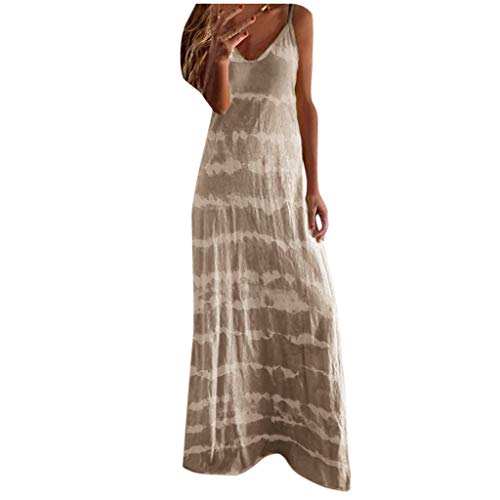 Plus Size Navy Blue Maxi Dress for Women - Summer Tie Dye Stripes Long Flowy Dress - Beach, Vacation & Casual Wear
