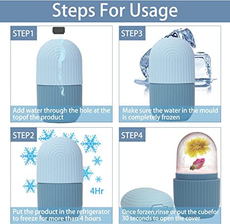 Cooling Face Ice Roller for Skin Care - Reusable Facial Massager to Reduce Puffiness, Tighten Pores & Enhance Glow (Aqua Blue) | Perfect for Morning Routine, Post-Workout Recovery & Spa Relaxation