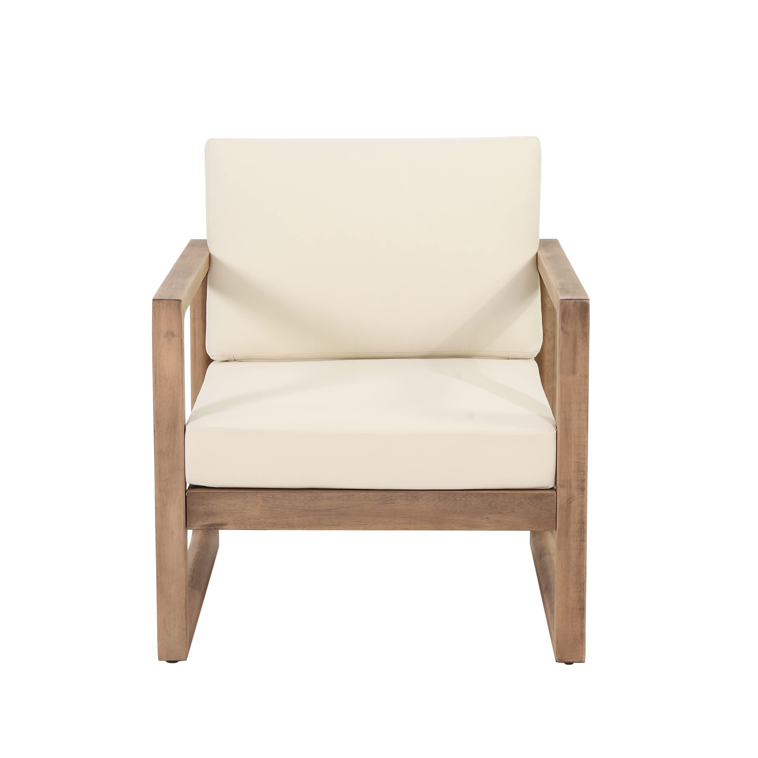 Christopher Knight Home Stefan Club Chair - Beige & Brown Wash Upholstered Accent Chair for Living Room, Lounge, or Office