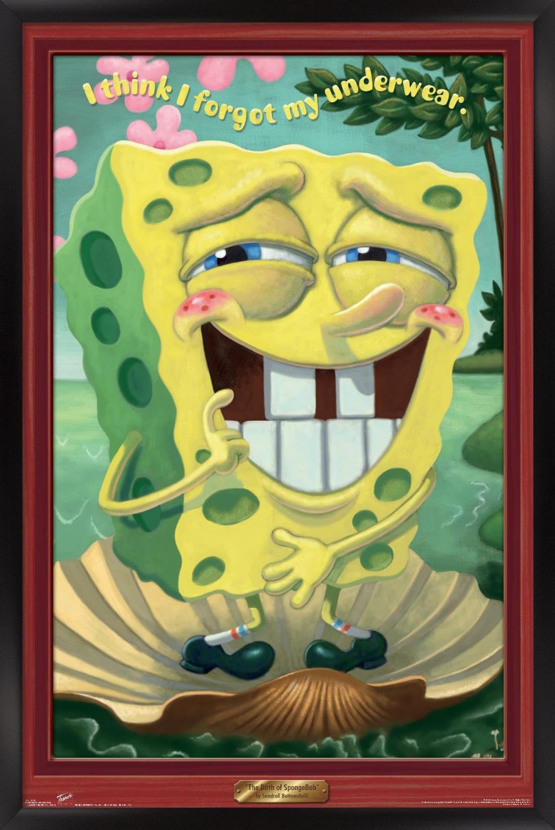 Trends International Nickelodeon SpongeBob SquarePants Underwear Wall Poster - 14.725 x 22.375 Inches, Black Framed Version - Perfect for Kids' Room Decor, Teen Bedroom, and Cartoon Lovers
