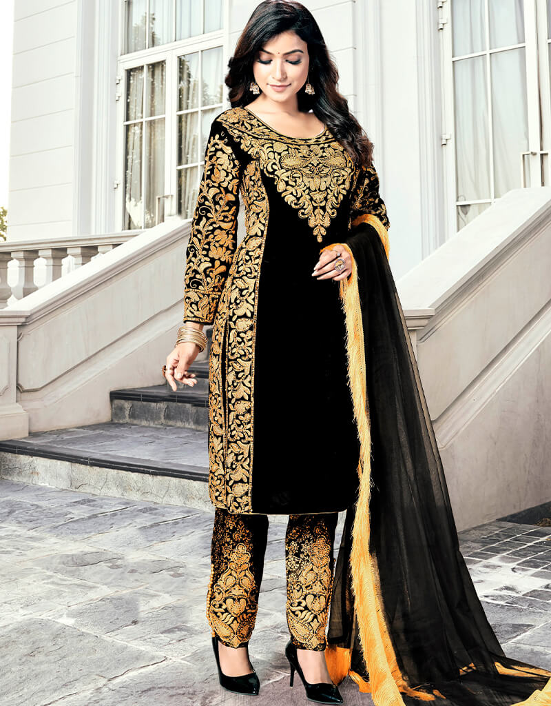 Black Heavy 9000 Velvet Pant Suit for Women - Elegant Velvet Blazer and Pants Set - Perfect for Weddings, Parties & Formal Events