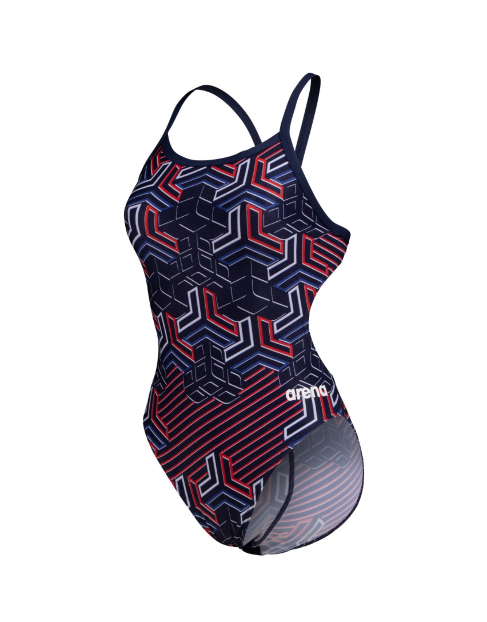 Kikko Pro Challenge Back Swimsuit - High Performance Competitive Swimwear for Women, Navy/Colorblock Design - Perfect for Lap Swimming, Water Aerobics & Beach Vacations