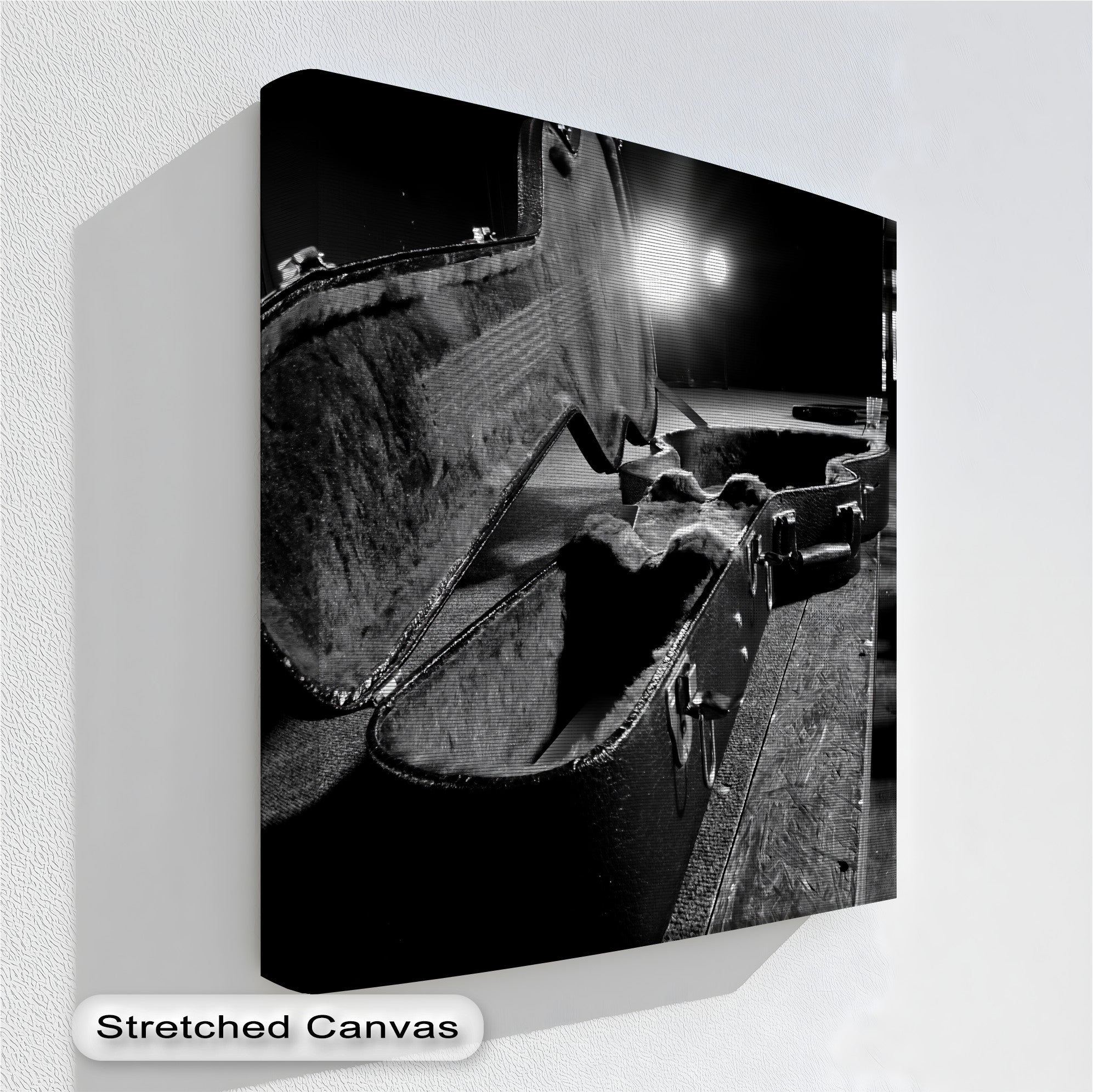 Stage Guitar Case Open Backdrop Music Canvas Prints - Perfect for Music Studios, Concerts & Home Decor