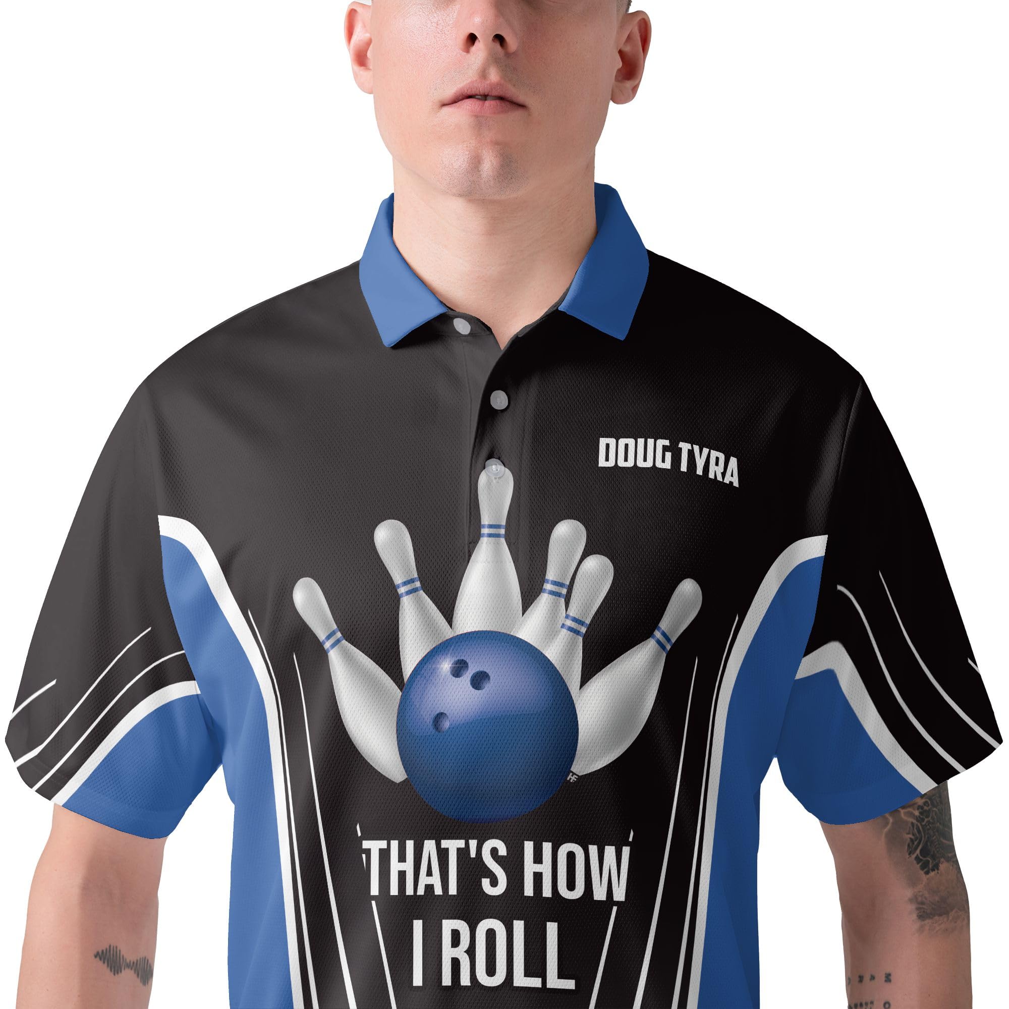 Custom Bowling Shirts for Men - Personalized Short Sleeve Bowling Polo Shirts - Unique Team Uniforms for Bowling Leagues & Casual Wear