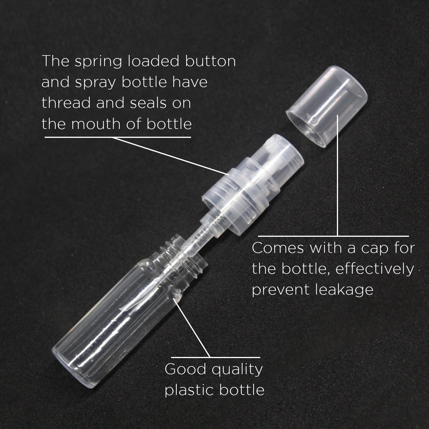 NSB Herbals 10ml Clear Refillable Mini Spray Bottles - Perfect for Sanitizer, Perfume, Essential Oils & Aromatherapy | Portable Travel Size for Purse, Gym & Home Use (Pack of 3)