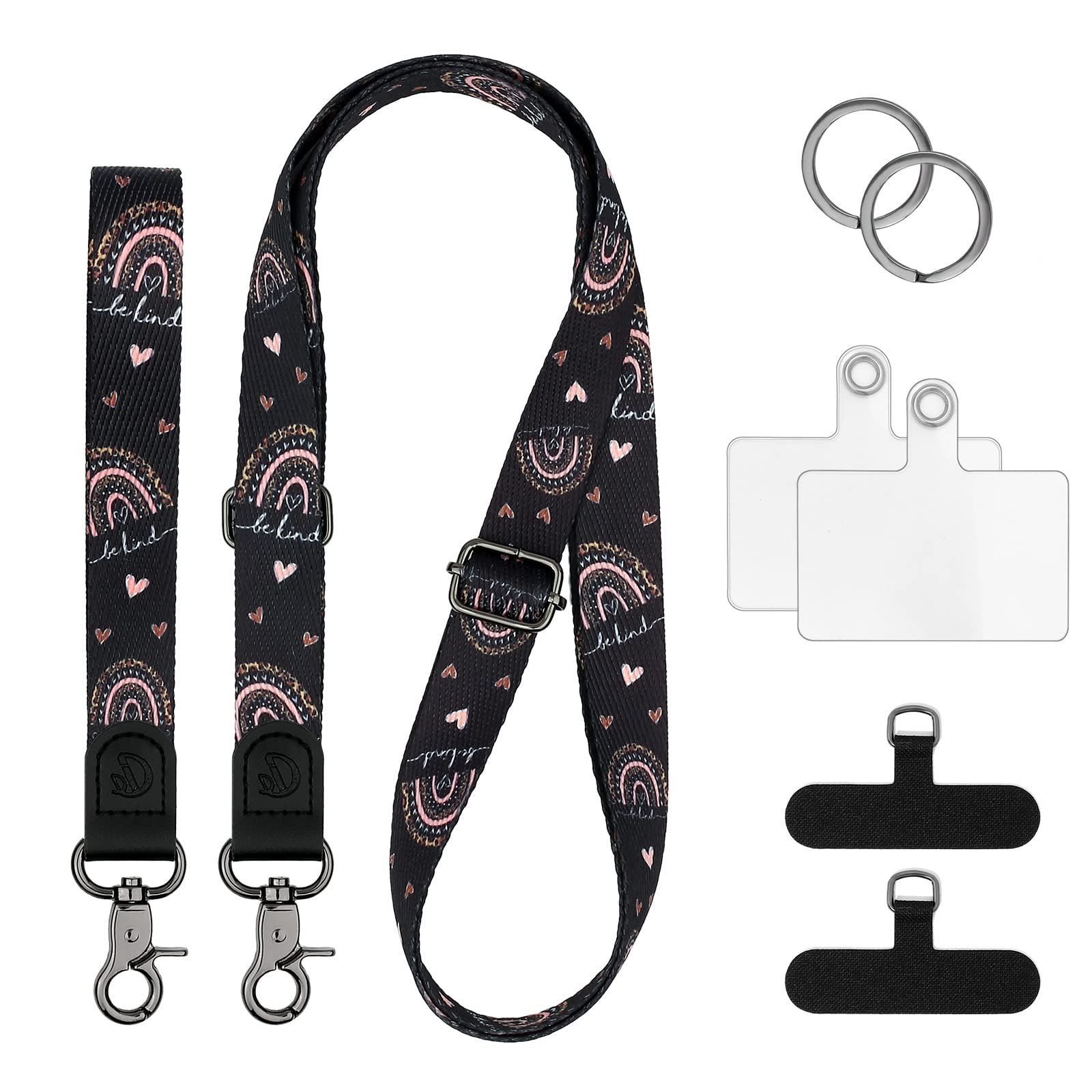 Universal Phone Lanyard with Crossbody Strap - Adjustable Phone Charms Strap for All Smartphones (iPhone, Samsung, Android) - Perfect for Work, Travel, Shopping & Outdoor Activities