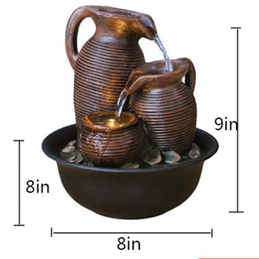 Zen Tabletop Fountain with LED Light - Relaxing Indoor Water Feature for Home, Office, Desk & Bedroom Decor | Perfect for Meditation, Stress Relief & Feng Shui