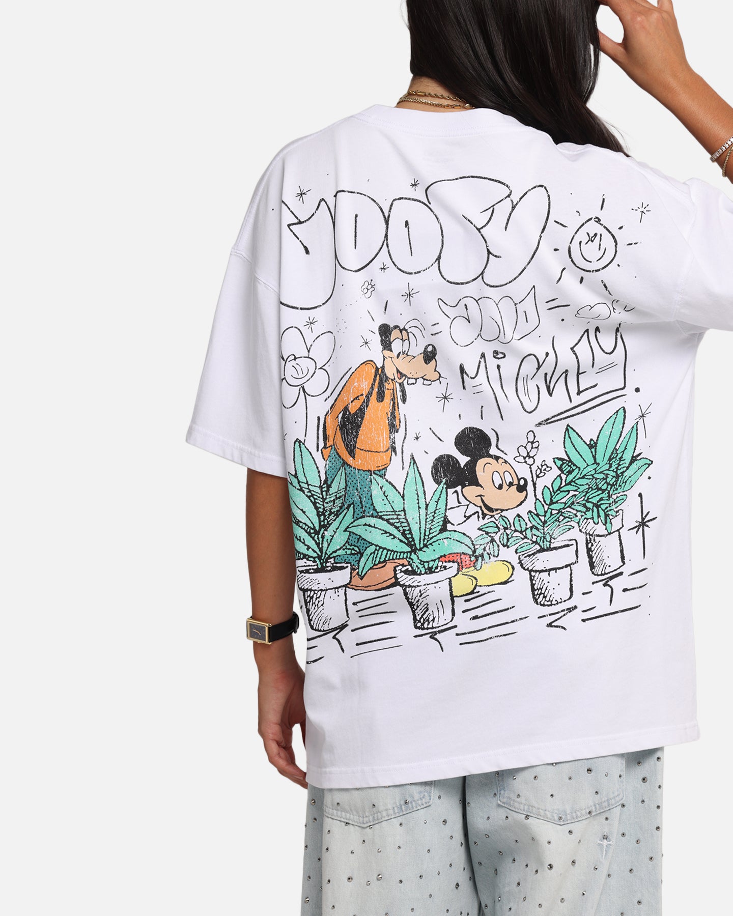 Disney Best Friends Matching T-Shirts for Women - White Cotton Graphic Tee for Casual Wear, Gifts, and Theme Parks