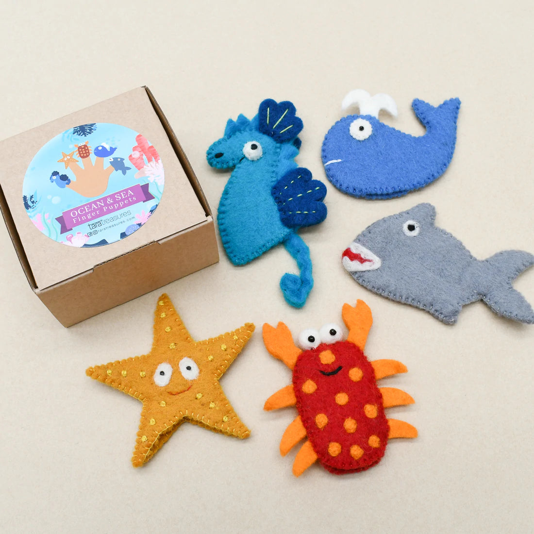 Ocean and Sea Creatures Felt Finger Puppet Set - 12PCS Marine Animal Toys for Kids Storytelling, Early Education & Role Play - Perfect for Classroom, Birthday Parties & Preschool Learning Activities