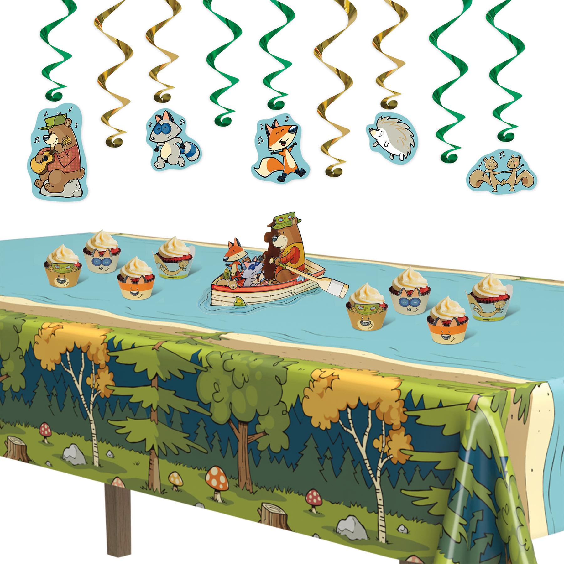12 Pack Beistle 3D Woodland Friends Party Centerpieces - Forest Animal Decorations for Baby Shower, Birthday Party & Wedding Decor