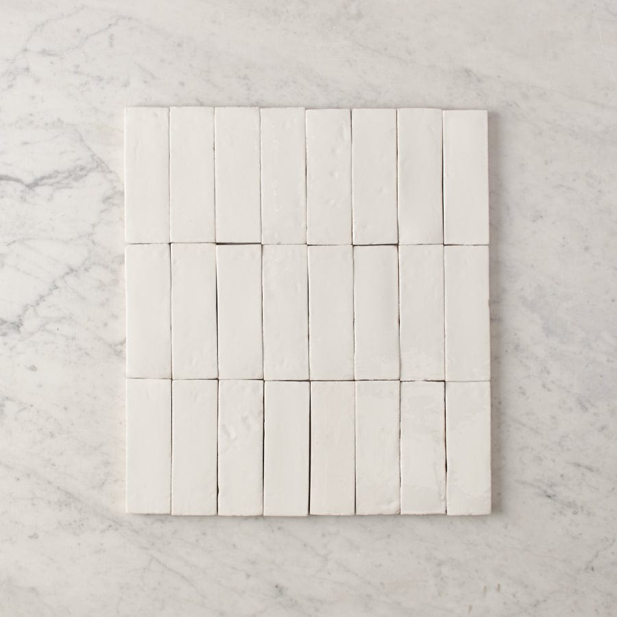 Noosa Gloss Zellige White Tile - Premium Ceramic Wall & Floor Tile for Bathroom, Kitchen Backsplash & Shower Renovation