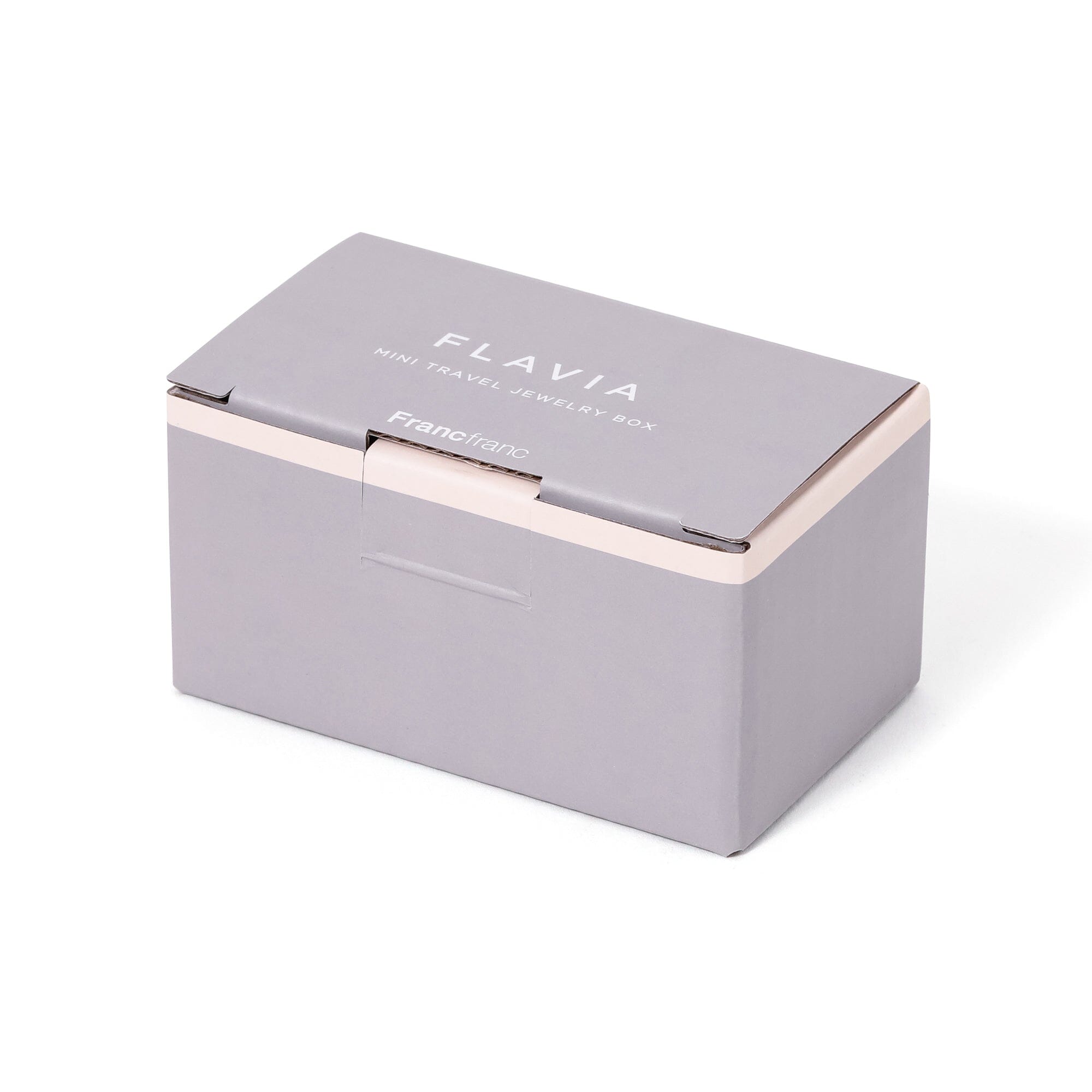 Flavia Mini Travel Jewelry Box - Compact Grey Jewelry Organizer for Necklaces, Rings & Earrings - Perfect for Vacation, Business Trips & Gifts