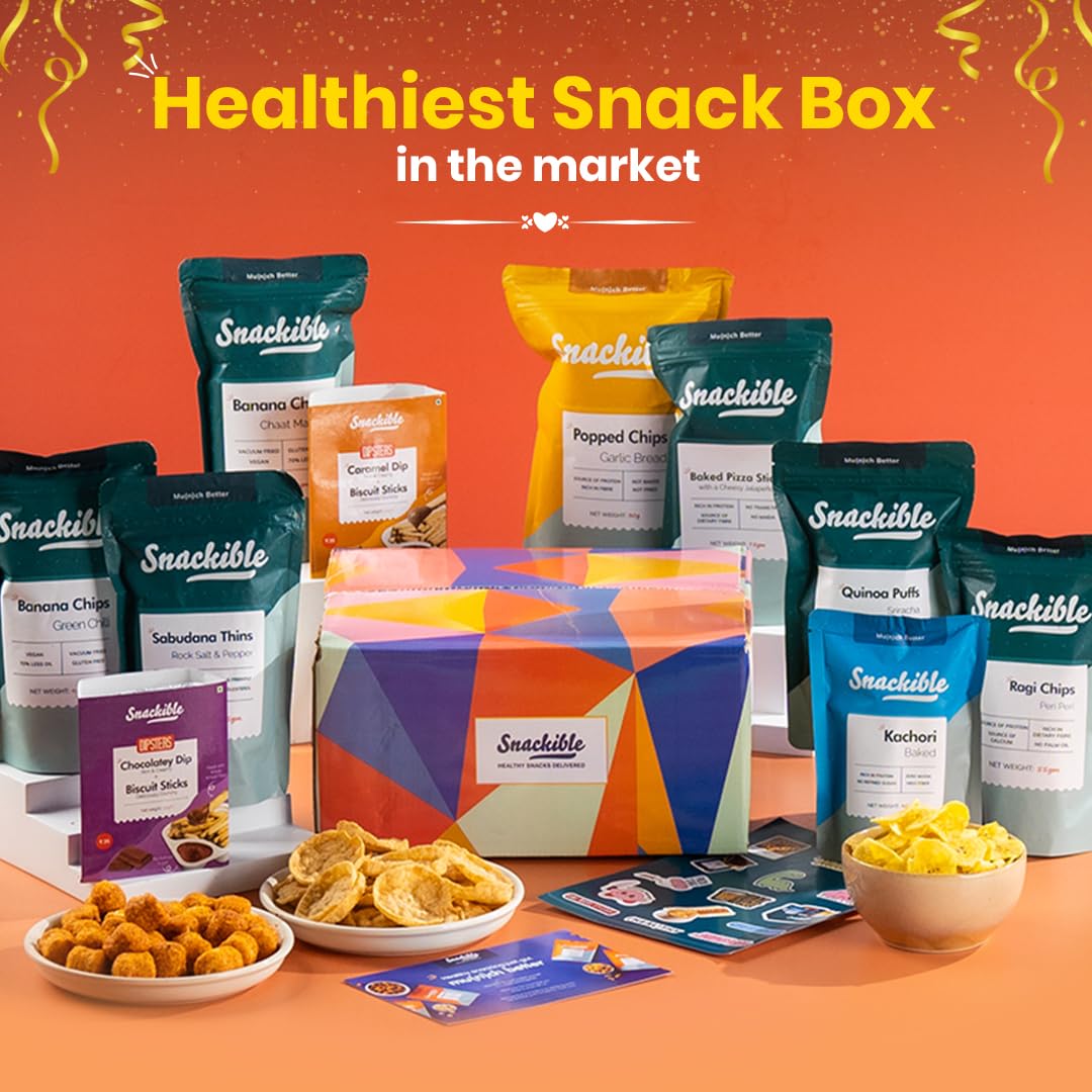 Snackible Bestselling Healthy Snacks Gift Box - 10 Gourmet Snacks Variety Pack | Perfect for Corporate Gifts, Office Snacks & Holiday Present Ideas | Gluten-Free & Organic Options