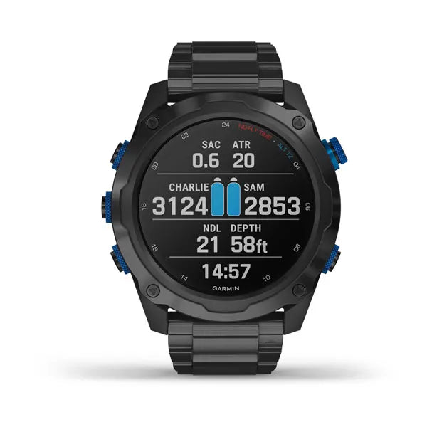 Garmin Descent Mk2i Titanium Carbon Grey DLC Dive Computer - Professional Scuba Diving & Freediving Watch with Air/Nitrox/Trimix Support for Underwater Adventures