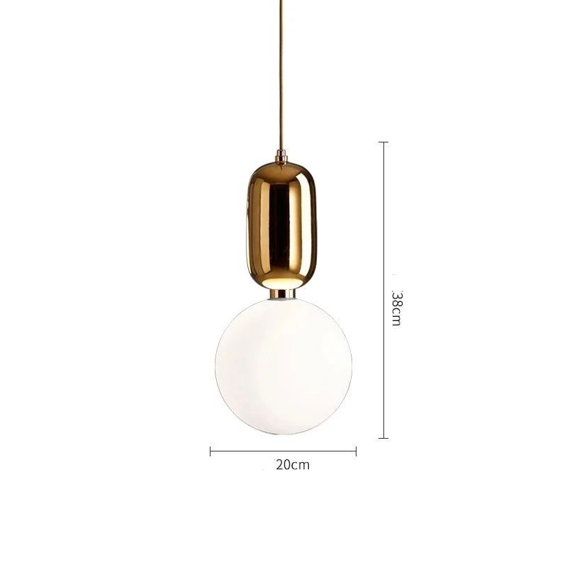 Elegant Glass Ball Pendant Light Fixture - Modern Hanging Chandelier for Dining Room, Kitchen Island & Bedroom Decor