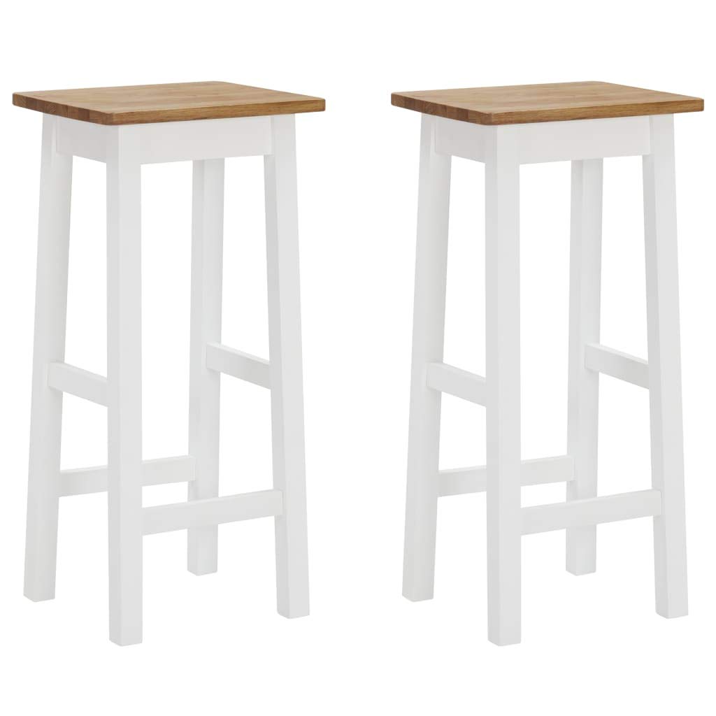 2-Piece Solid Oak Wood Bar Stools Set - Counter Height Bar Chairs for Kitchen Island, Home Bar & Pub - Durable & Stylish Seating for Dining & Entertaining
