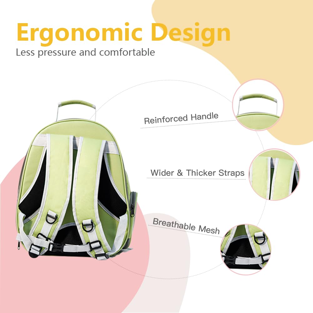 Expandable Cat Backpack Carrier with Clear Bubble Window - Durable Pet Travel Backpack for Cats & Small Dogs - Airplane Approved for Travel, Hiking, Camping & Outdoor Adventures (Light Green) - Perfect for Vet Visits, Daily Commutes & Exploring Nature Together