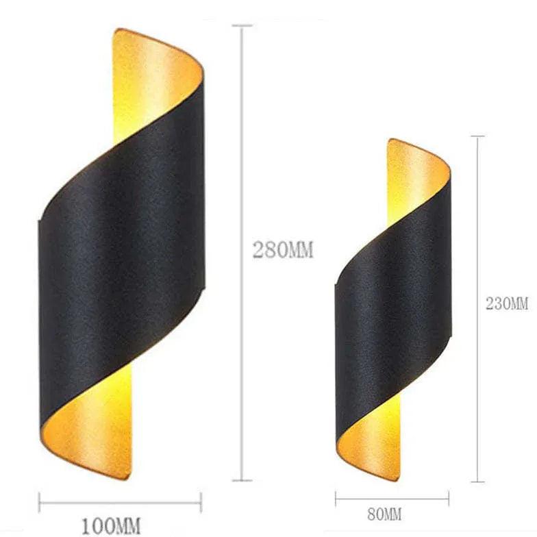 Spiral Aluminum Up and Down LED Wall Lights - Modern Indoor/Outdoor Lighting Fixtures for Staircase, Hallway, and Patio Decor