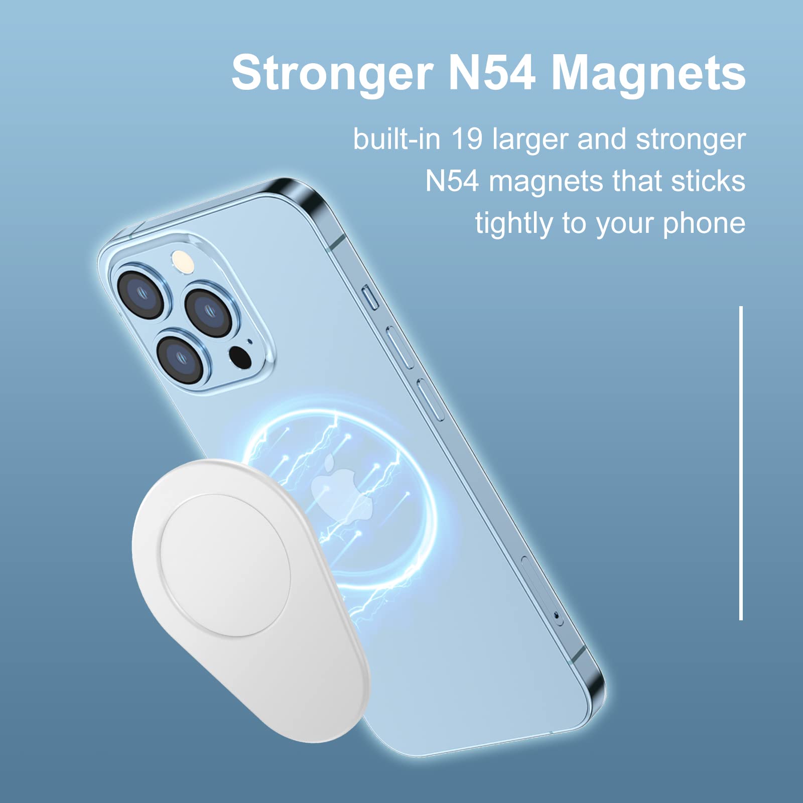 AUROX Magnetic Base Plate for iPhone 16 15 14 13 12 Series | Compatible with MagSafe, PopSocket, and Phone Ring Holder | Removable Wireless Charging | Silver | Perfect for Home, Office, and Travel Use