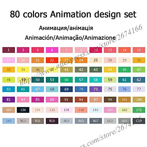 Cobaka Dual Tip Alcohol-Based Art Markers Set - 80 Vibrant Colors for Manga, Sketching & Illustration | Professional Brush & Chisel Tip Markers with Oily Ink - Perfect for Anime Drawing, Comic Art & Coloring Books