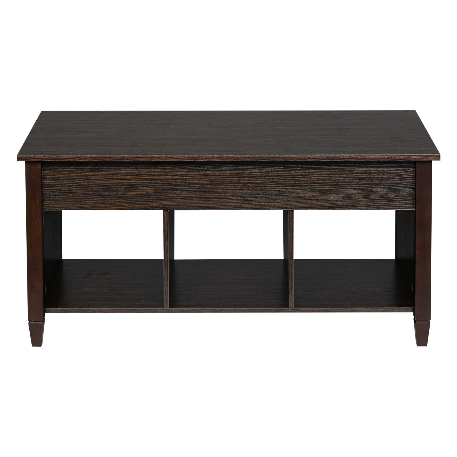 Vintage Lift Top Coffee Table with Hidden Storage Compartment & Shelf - Convertible Dining Table for Living Room | Perfect for Small Spaces, Movie Nights & Entertaining Guests