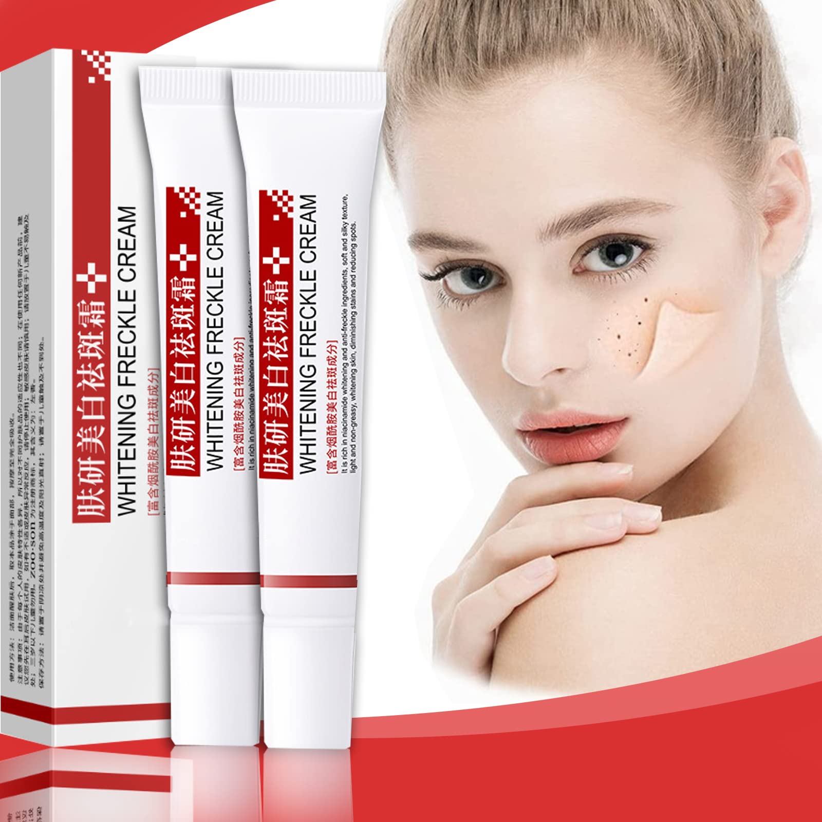 WASS Whitening Freckle Cream - Dark Spot Corrector & Melasma Treatment for Face, Effective Freckle Remover & Skin Brightening Cream (2 Pcs) | Perfect for Daily Skincare & Hyperpigmentation Care