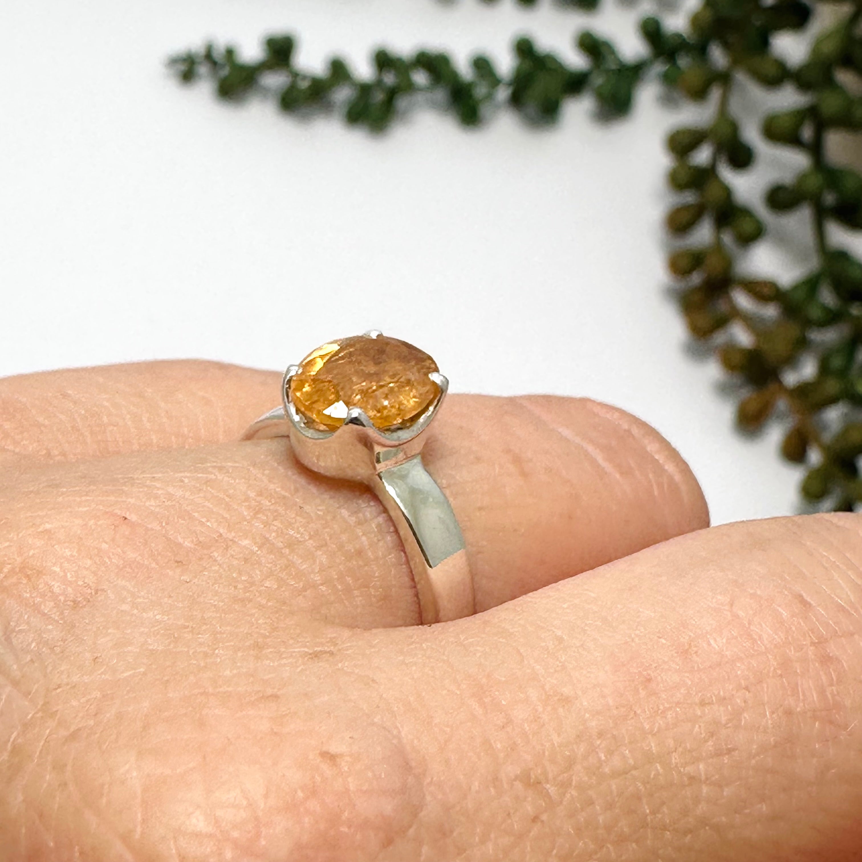 Imperial Topaz Oval Faceted Ring Size 6 - Genuine Natural Gemstone Jewelry for Women, Elegant Engagement & Wedding Gift (Perfect for Anniversaries, Birthdays & Special Occasions)