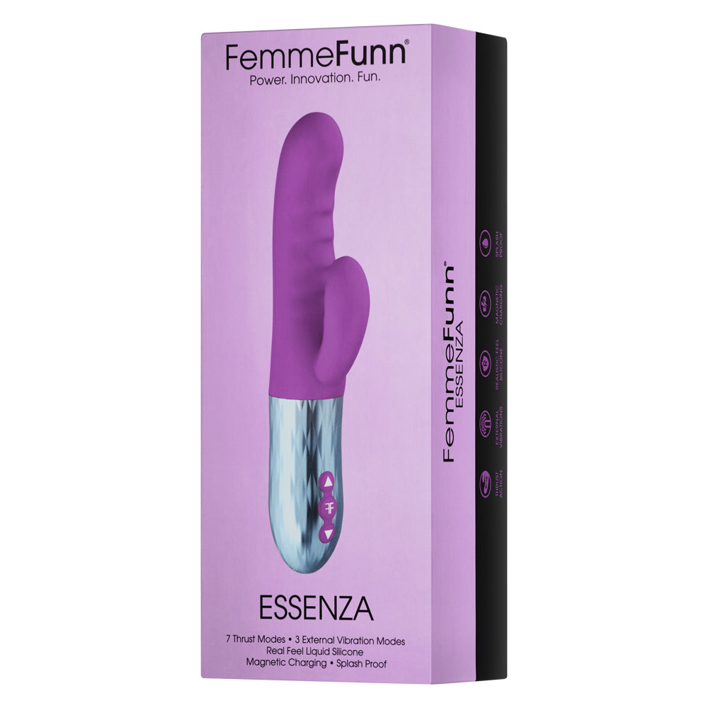 FemmeFunn Essenza Thrusting Rabbit Vibrator - Powerful Dual Stimulation for Women, G-Spot & Clitoral Pleasure - Perfect for Solo Play & Couples Intimacy