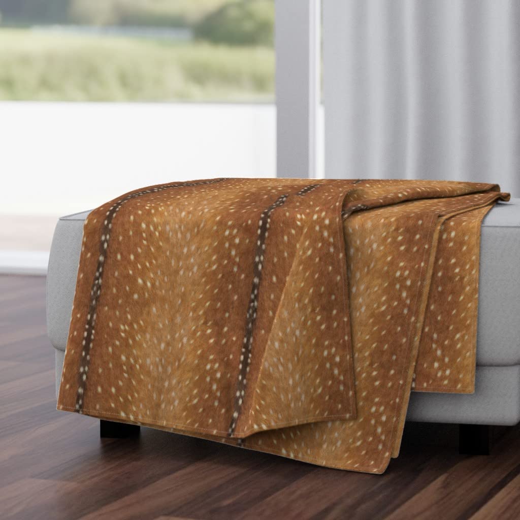 Soft Plush Minky Throw Blanket 50x70 Inches - Deer Hide Fawn Skin Print Cozy Blanket for Bed, Couch & Nursery | Perfect for Gift, Winter Warmth & Home Decor