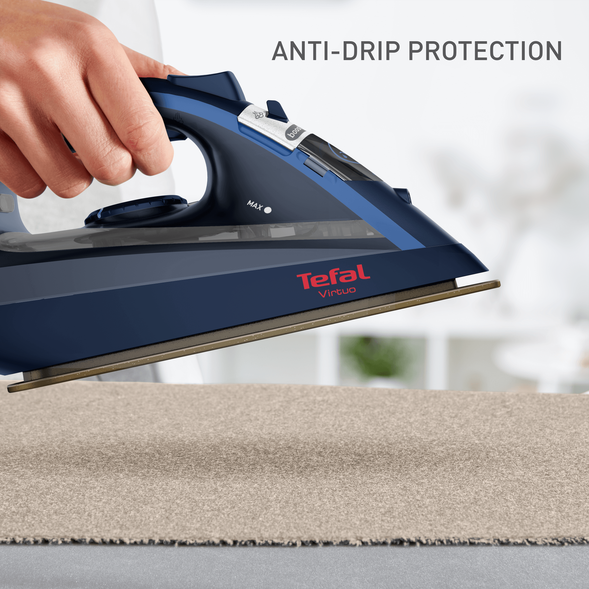 Tefal Virtuo Steam Iron FV1739 - Powerful Steam Iron with 1800W, Anti-Calc System & Self-Cleaning - Perfect for Clothes, Linen & Home Fabric Care