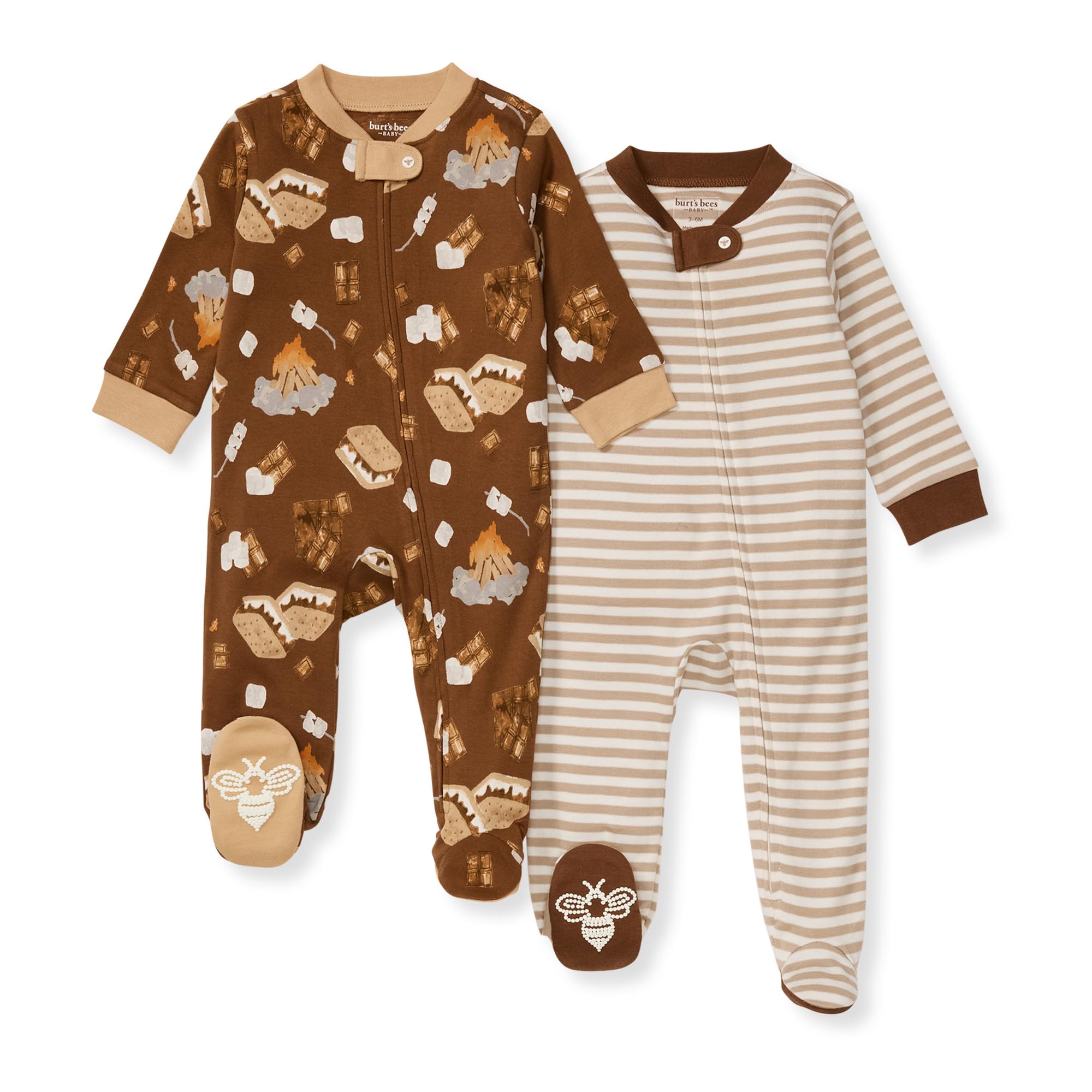 Burt's Bees Baby Boys' Organic Cotton Sleep & Play Pajamas - Soft, Comfortable PJs for Newborns & Infants - Perfect for Bedtime, Naptime & Lounging