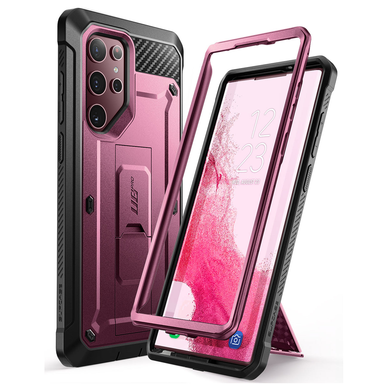 Samsung Galaxy S22 Ultra Unicorn Beetle PRO Case - Heavy Duty Rugged Protection, Burgundy Red | Shockproof, Drop Proof Cover for Outdoor, Work & Travel