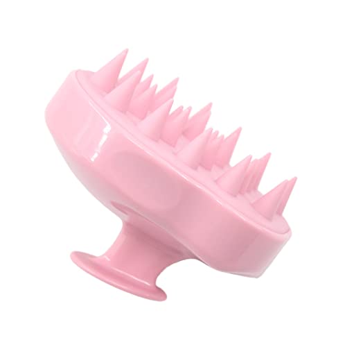 Pink Silicone Shampoo Brush for Scalp Massage & Hair Care - Scalp Massager Brush with Soft Bristles for Relaxation & Improved Circulation - Perfect for Home, Salon, and Travel Use