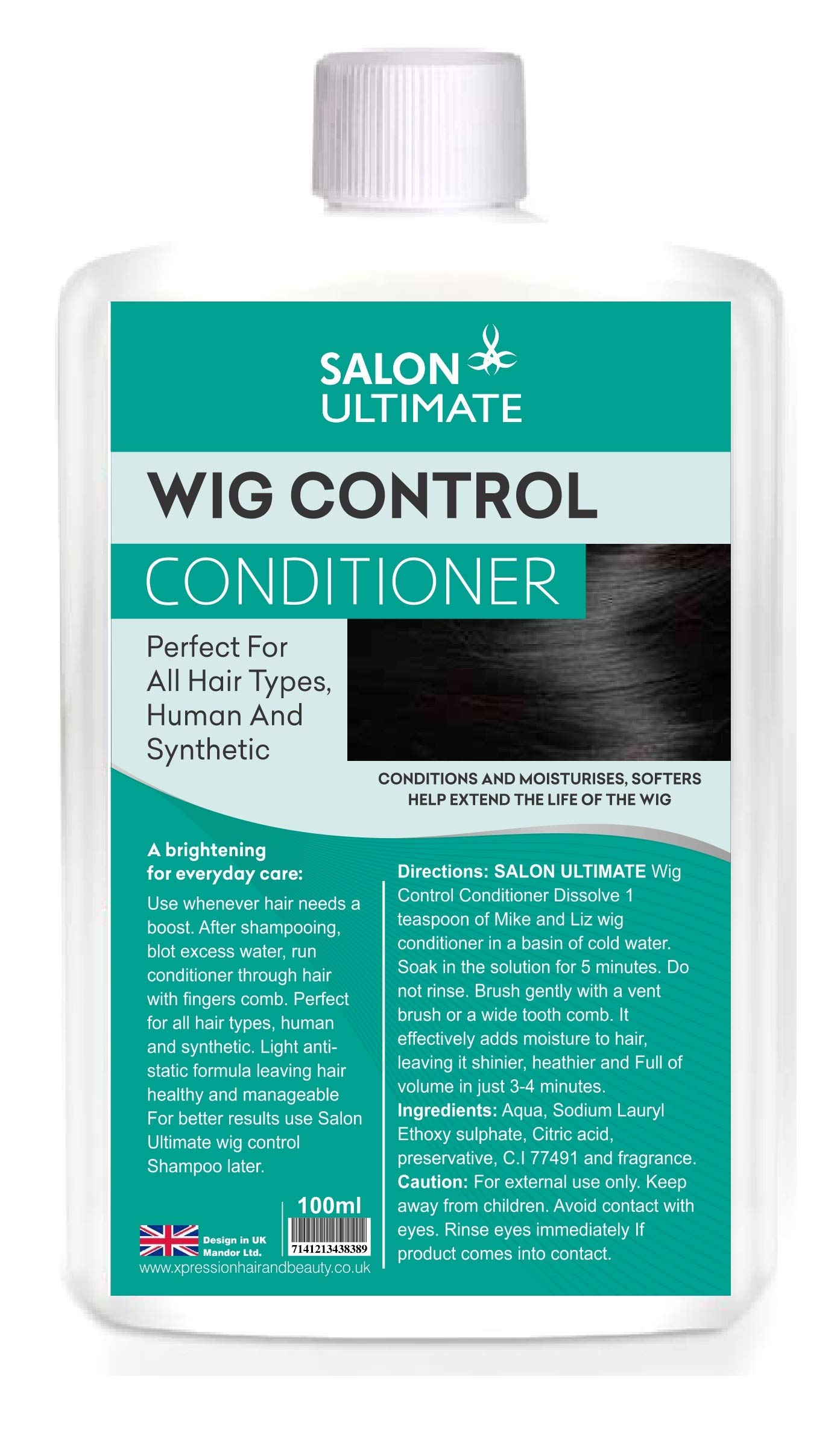 Best Salon Wig Control Conditioner for Synthetic & Human Hair Wigs - 100ml Hair Care Treatment | Perfect for Daily Styling, Extensions & Cosplay