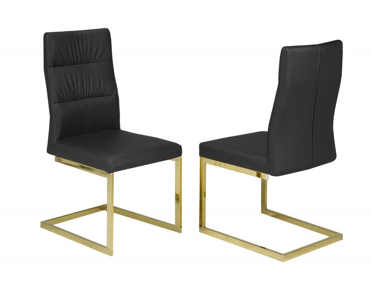 6-Piece Modern Dining Set in Black & Gold - Elegant Kitchen & Dining Room Furniture for Small Spaces & Apartments