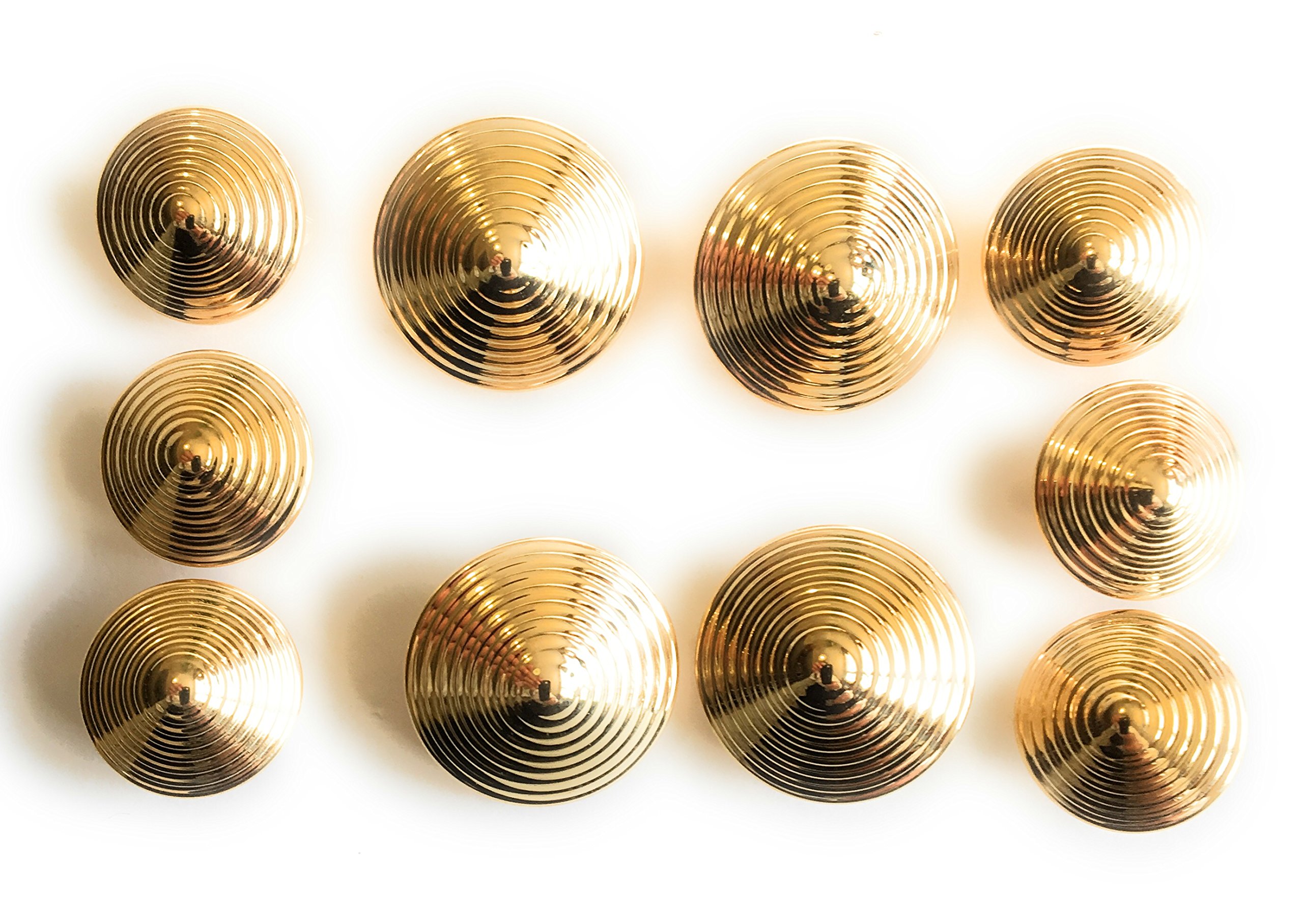 Premium Gold Pyramid Buttons Set - 10PCS (4x 7/8
