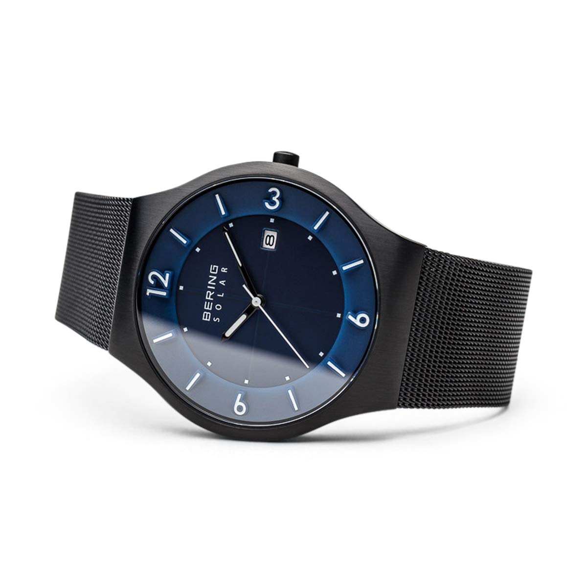 BERING Men's Solar Watch - Stainless Steel & Sapphire Crystal - Water Resistant Dress Watch for Business & Formal Occasions