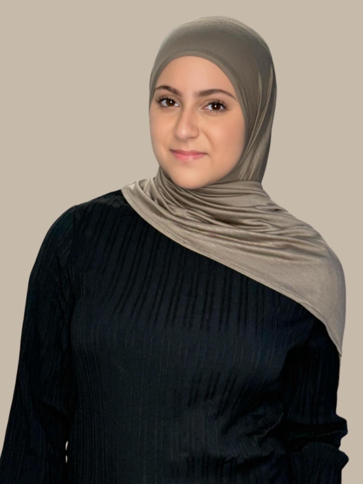 Modish Girl Pre Sewn Jersey Hijab - Sandstone Color, Comfortable & Stylish Muslim Headscarf for Women - Perfect for Daily Wear, Work, and Special Occasions
