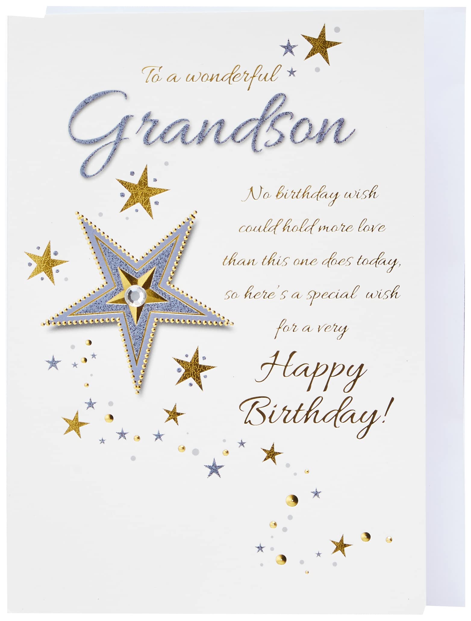 Piccadilly Greetings Traditional Birthday Card for Grandson - Green, 9 x 6 Inches | Perfect for Grandson's Birthday, Anniversary & Special Occasions