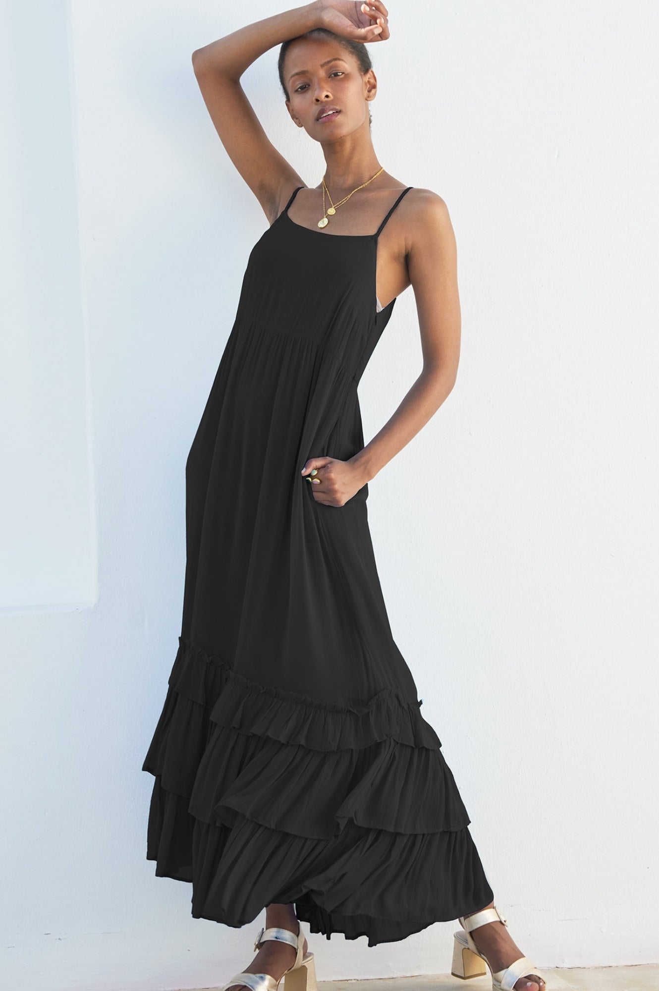Jasmina Black Dress for Women - Elegant & Comfortable Casual Wear for Parties, Dates & Office | Plus Size Options Available