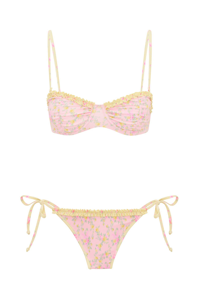 Tallie Floral Bikini Set - Sexy Two Piece Swimwear for Women, High Waisted Bikini Bottom & Triangle Top - Perfect for Beach, Pool Party & Summer Vacation